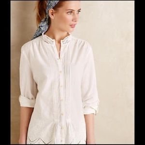 Anthropologie Isabella Sinclair white lace top. XS